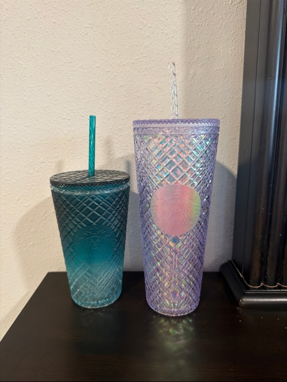 Starbucks Iridescent Lavender and Ombré Teal Reusable Tumbler Set